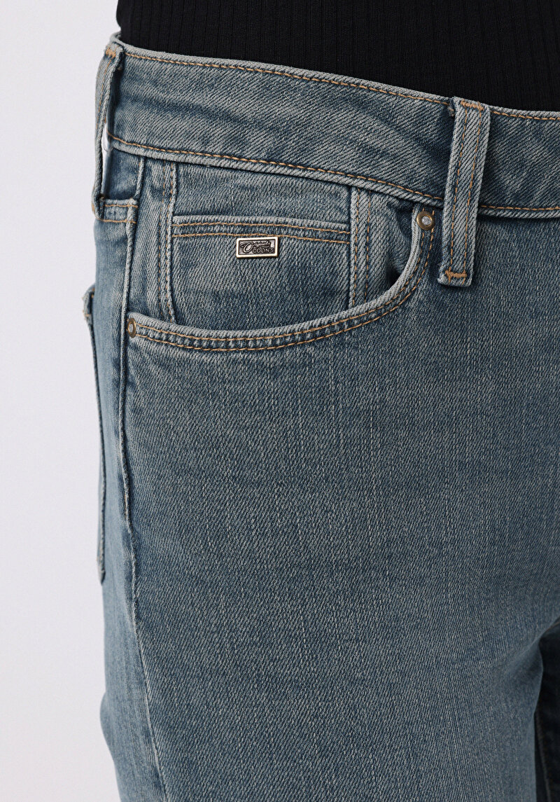 Afișați detalii pentru Pantaloni De Dama Albastru Slim Fit 703 Carla Cl1076852