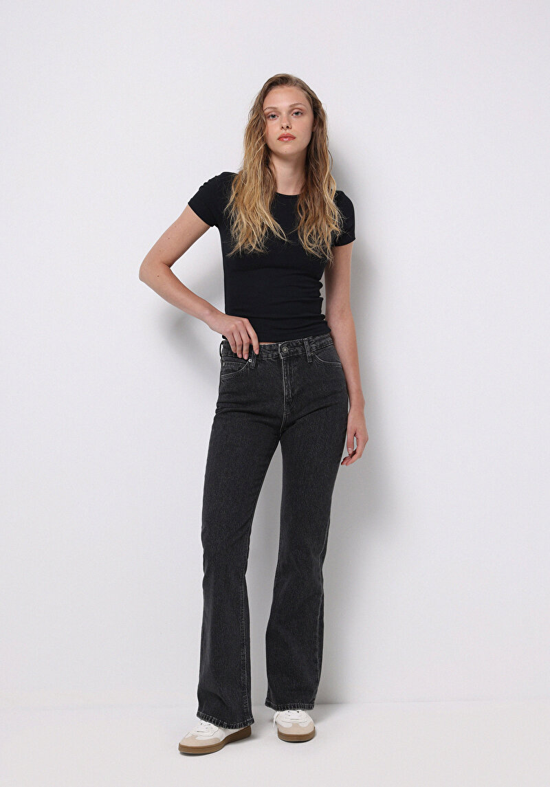 Imagine a Pantaloni De Dama Negru Regular Fit 791 Monica Cl1077132