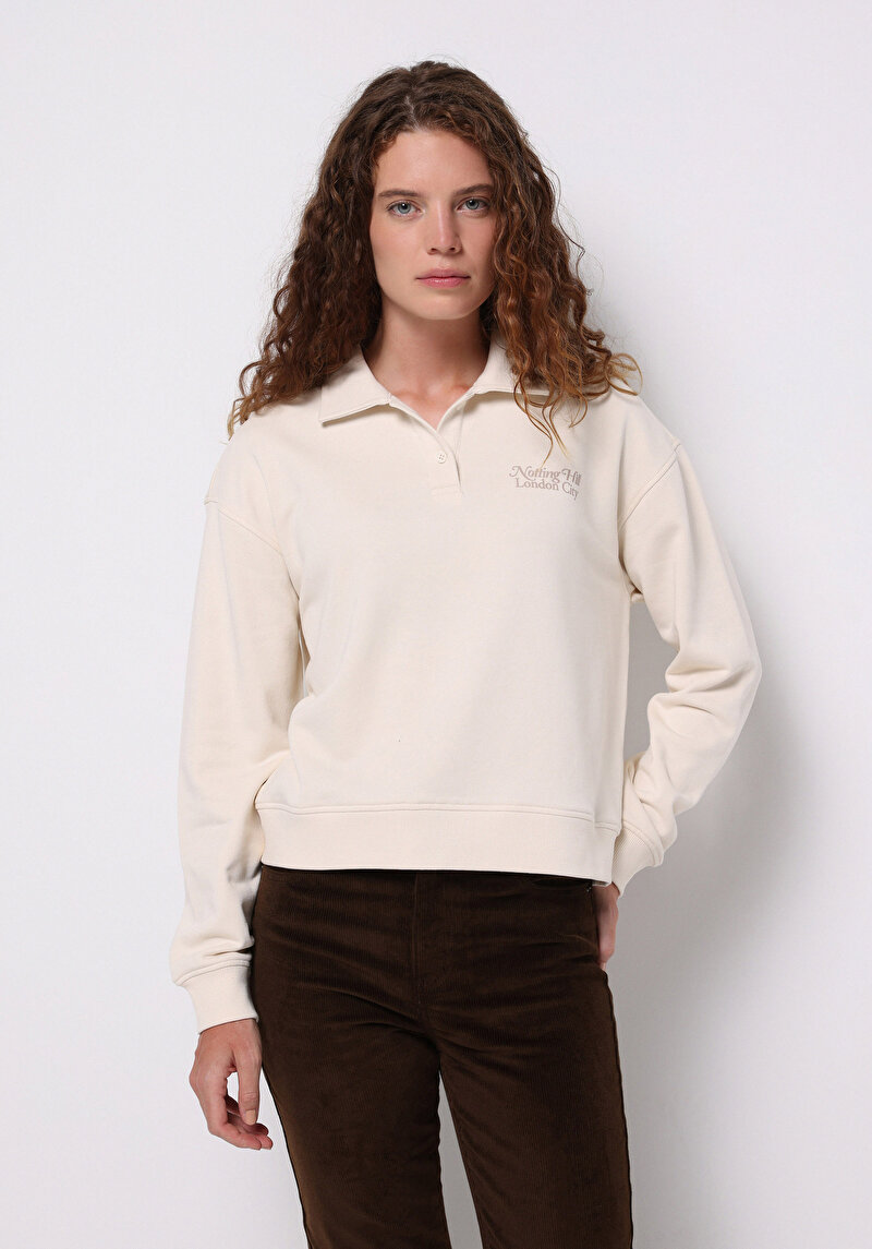 Imagine a Hanorac / Bluza De Dama Ecru Regular Fit  Cl1076434