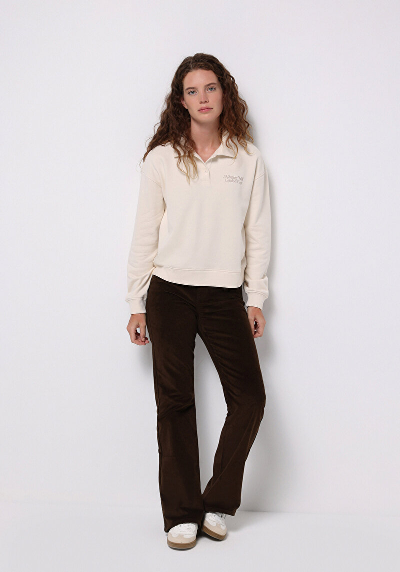 Afișați detalii pentru Hanorac / Bluza De Dama Ecru Regular Fit  Cl1076434