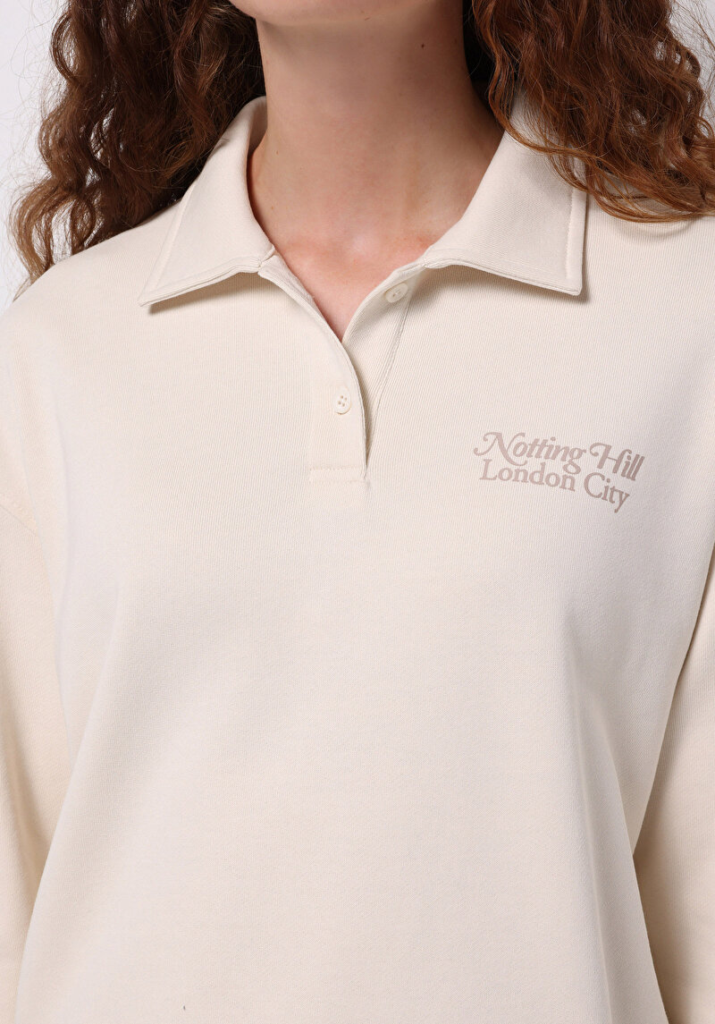 Afișați detalii pentru Hanorac / Bluza De Dama Ecru Regular Fit  Cl1076434