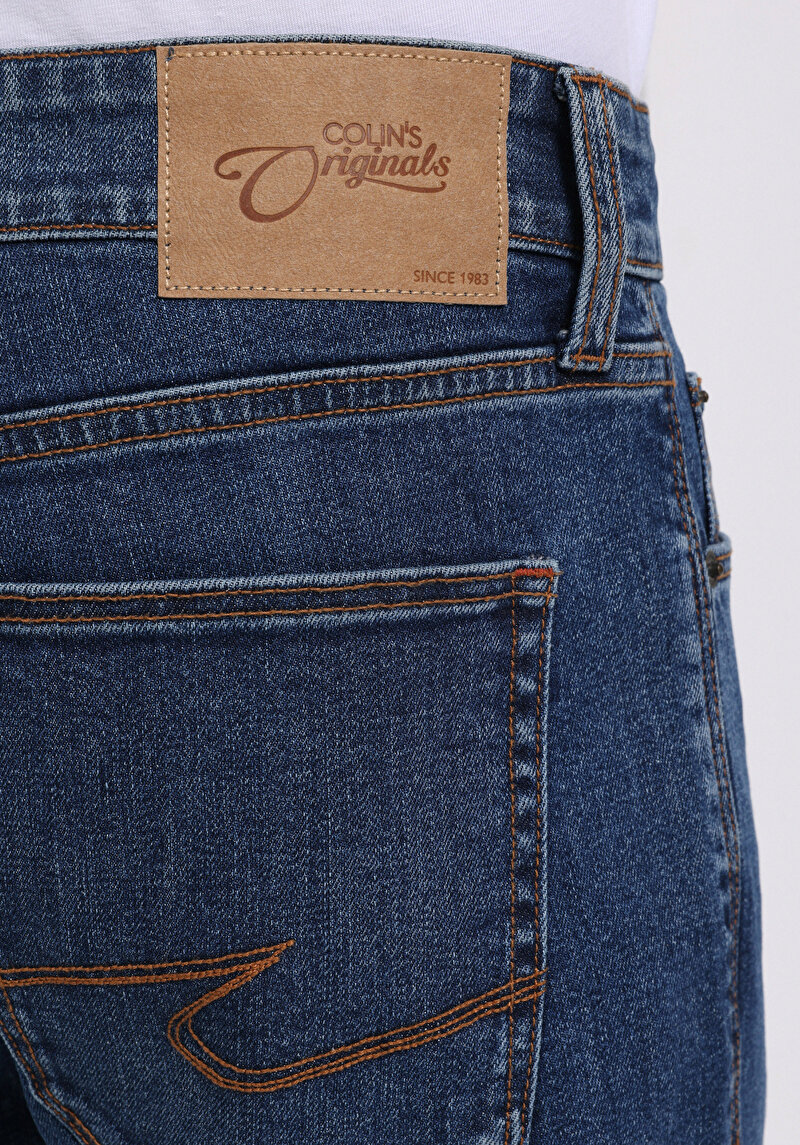 Afișați detalii pentru Slim Fit Talie Joasă Picior Îngust Blugi İndigo Pentru Bărbați