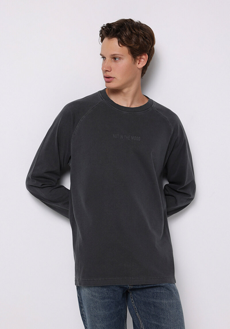 Imagine a Tricou Cu Maneca Lunga De Barbati Antracit Comfort Fit  Cl1076339