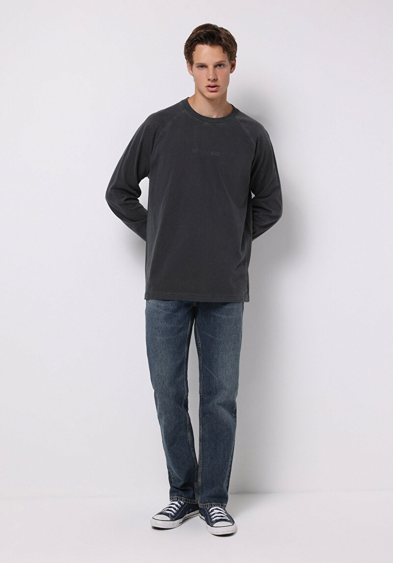 Imagine a Tricou Cu Maneca Lunga De Barbati Antracit Comfort Fit Cl1076339