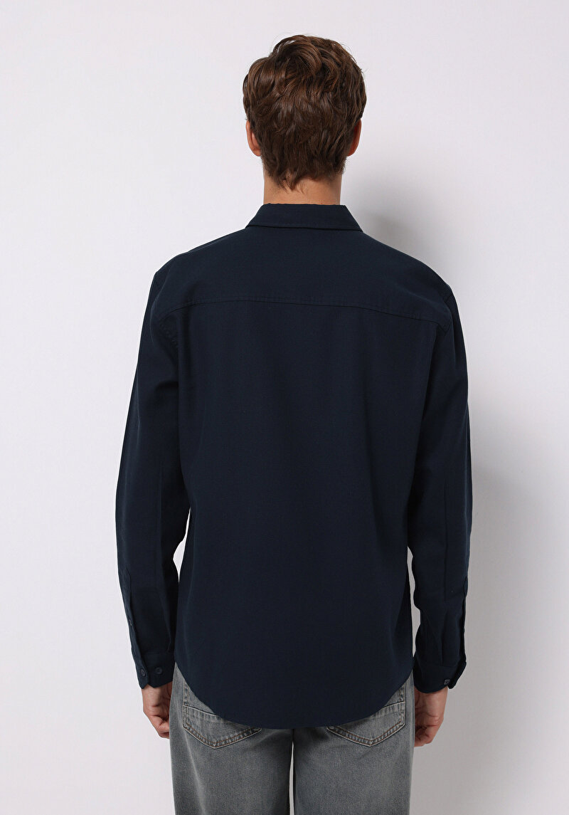 Imagine a Camasa Cu Maneca Lunga De Barbati Albastru Marin Slim Fit Cl1076727