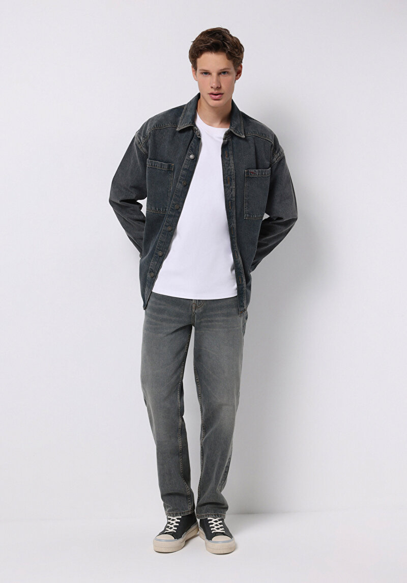 Imagine a Jachetă De Barbati Albastru Oversize Fit Cl1076798