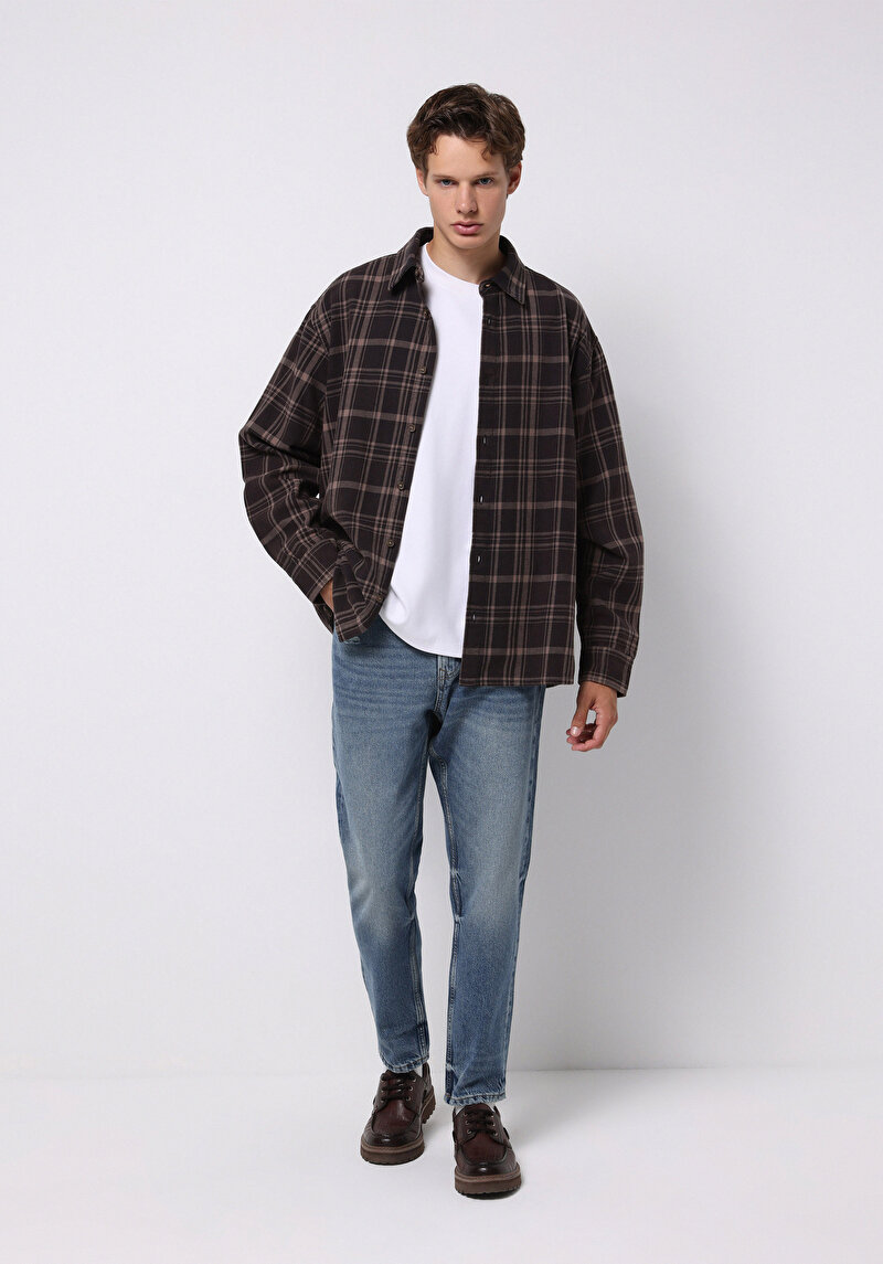 Imagine a Pantaloni De Barbati Albastru Loose Tapered Fit Cl1076833