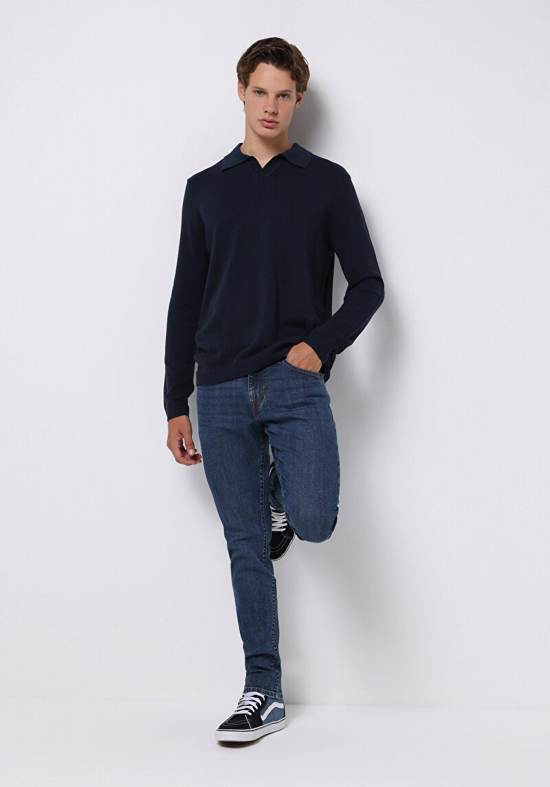 Afișați detalii pentru Pulover De Barbati Albastru Marin Regular Fit  Cl1077184