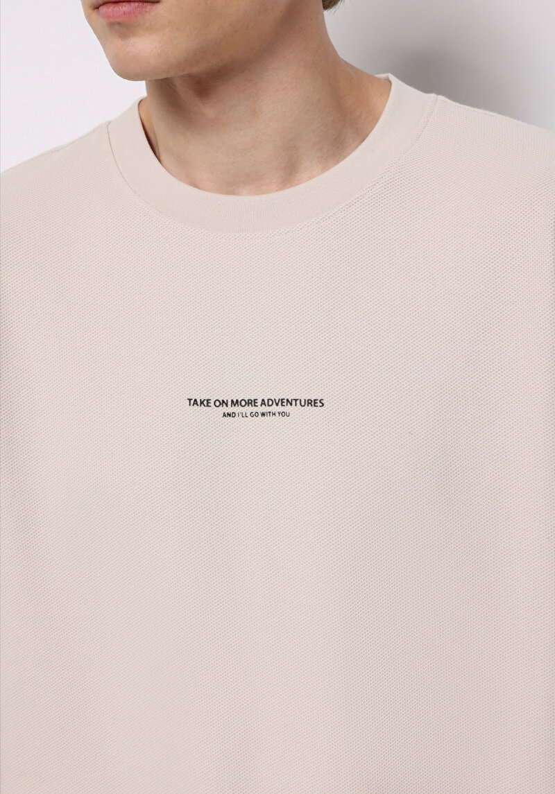 Afișați detalii pentru Tricou Cu Maneca Lunga De Barbati Bej Comfort Fit  Cl1075344