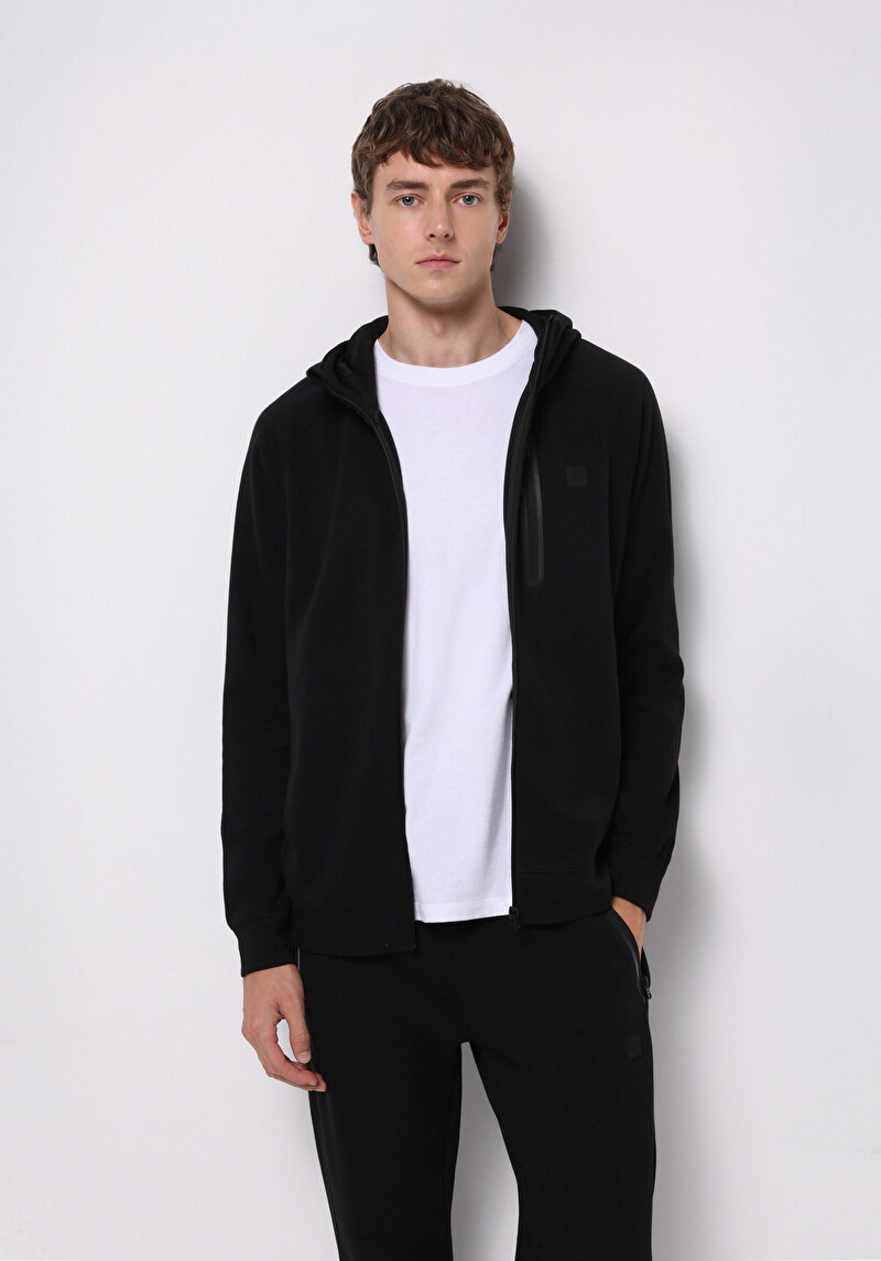 Imagine a Hanorac / Bluza De Barbati Negru Regular Fit  Cl1075396