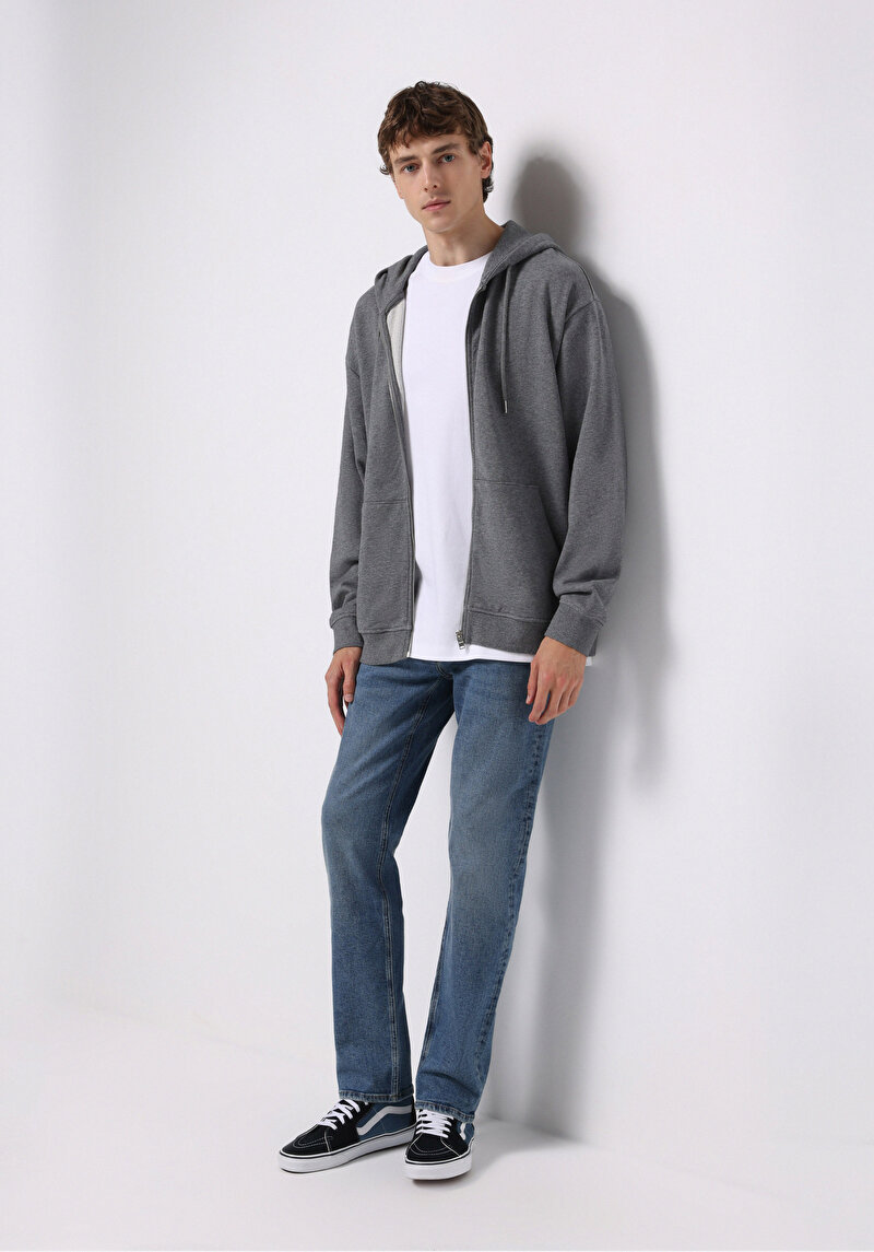 Imagine a Hanorac / Bluza De Barbati Antracit Oversize Fit Cl1075851
