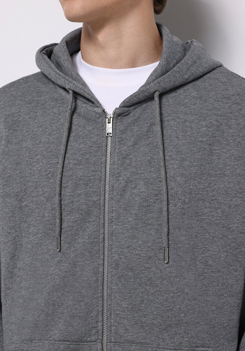 Imagine a Hanorac / Bluza De Barbati Antracit Oversize Fit Cl1075851