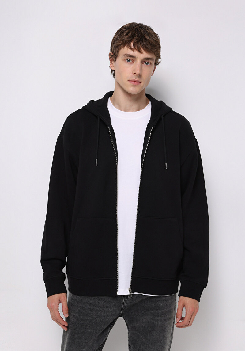 Imagine a Hanorac / Bluza De Barbati Negru Oversize Fit Cl1075851