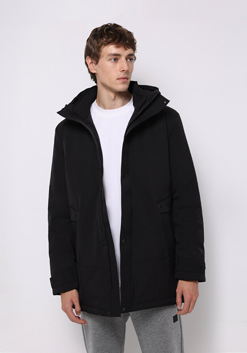 Imagine a Palton De Barbati Negru Regular Fit  Cl1076722