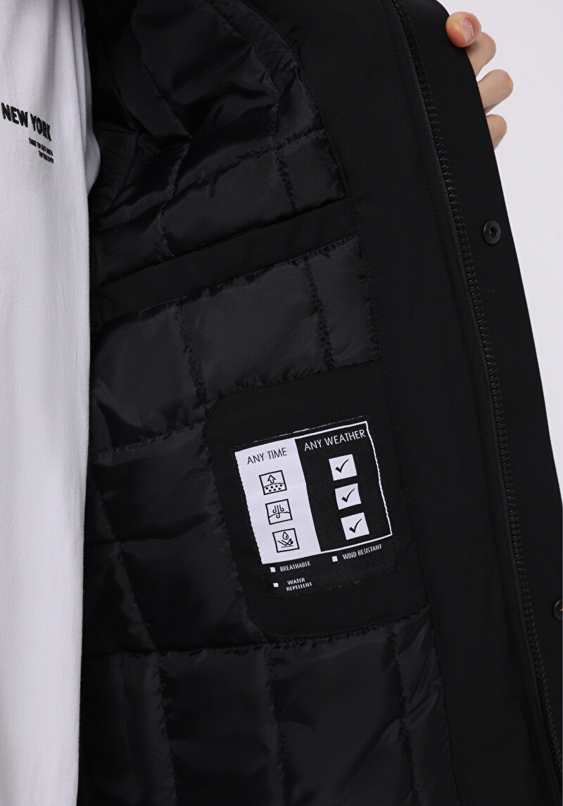 Afișați detalii pentru Palton De Barbati Negru Regular Fit  Cl1076722