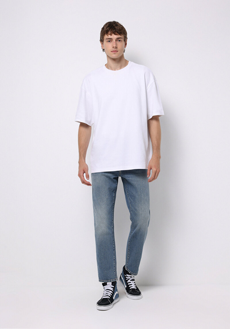 Imagine a Pantaloni De Barbati Albastru Loose Tapered Fit Cl1076832