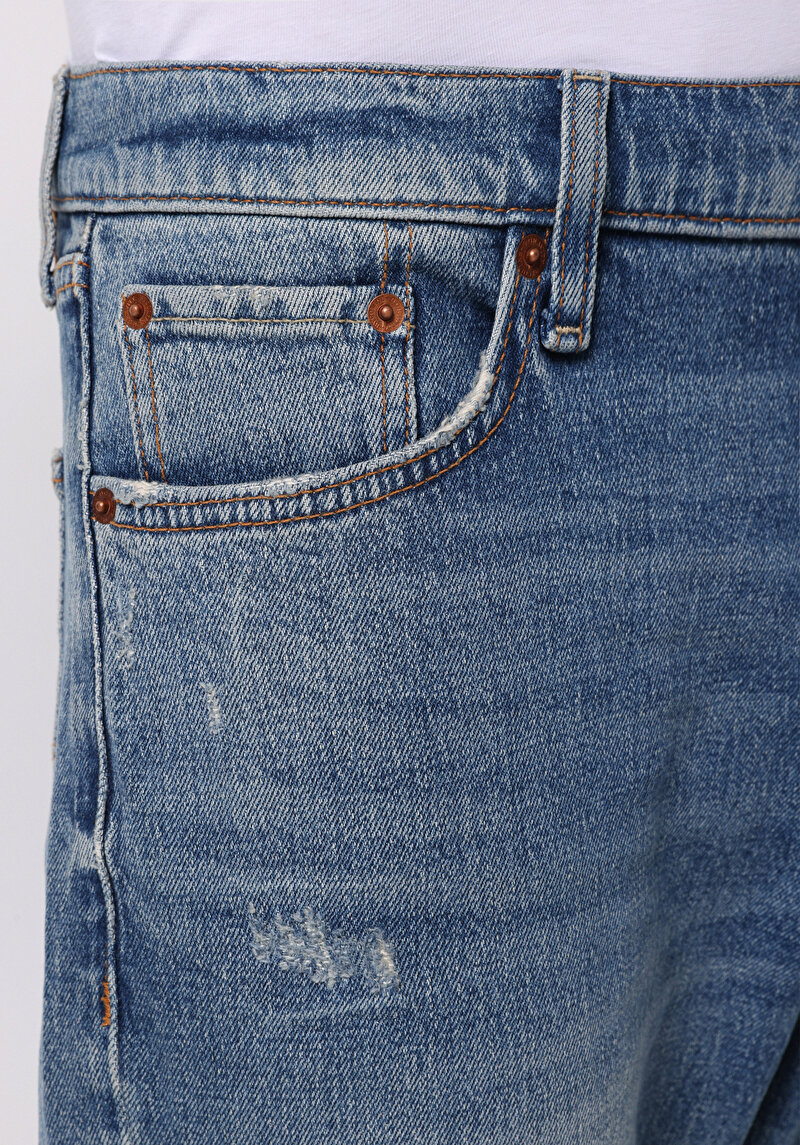 Afișați detalii pentru Pantaloni De Barbati Albastru Loose Tapered Fit  Cl1076832