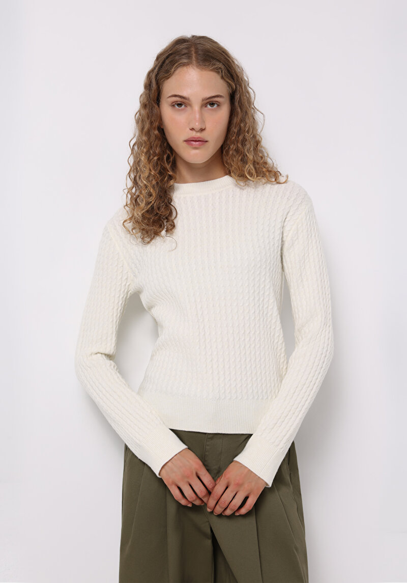 Imagine a Pulover De Dama Alb Regular Fit  Cl1076610