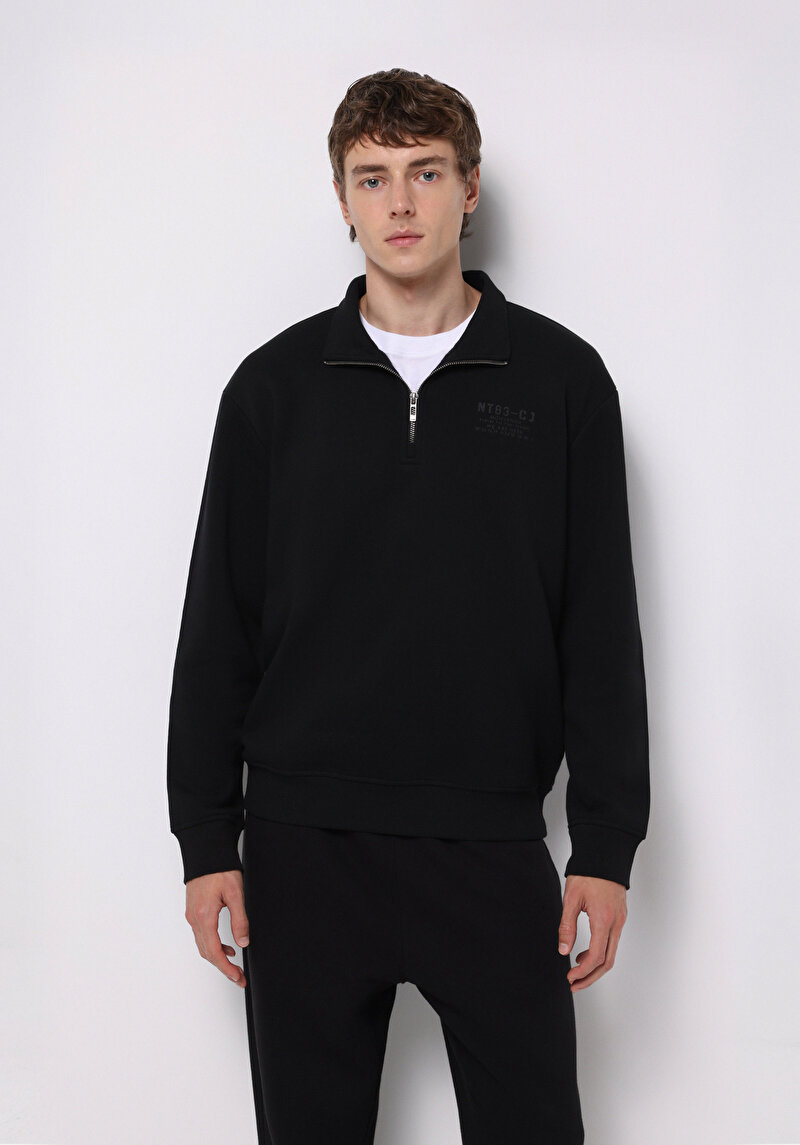 Imagine a Hanorac / Bluza De Barbati Negru Comfort Fit  Cl1077098