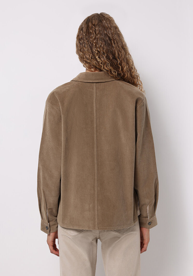 Imagine a Camasa Cu Maneca Lunga De Dama Bej Regular Fit Cl1076672