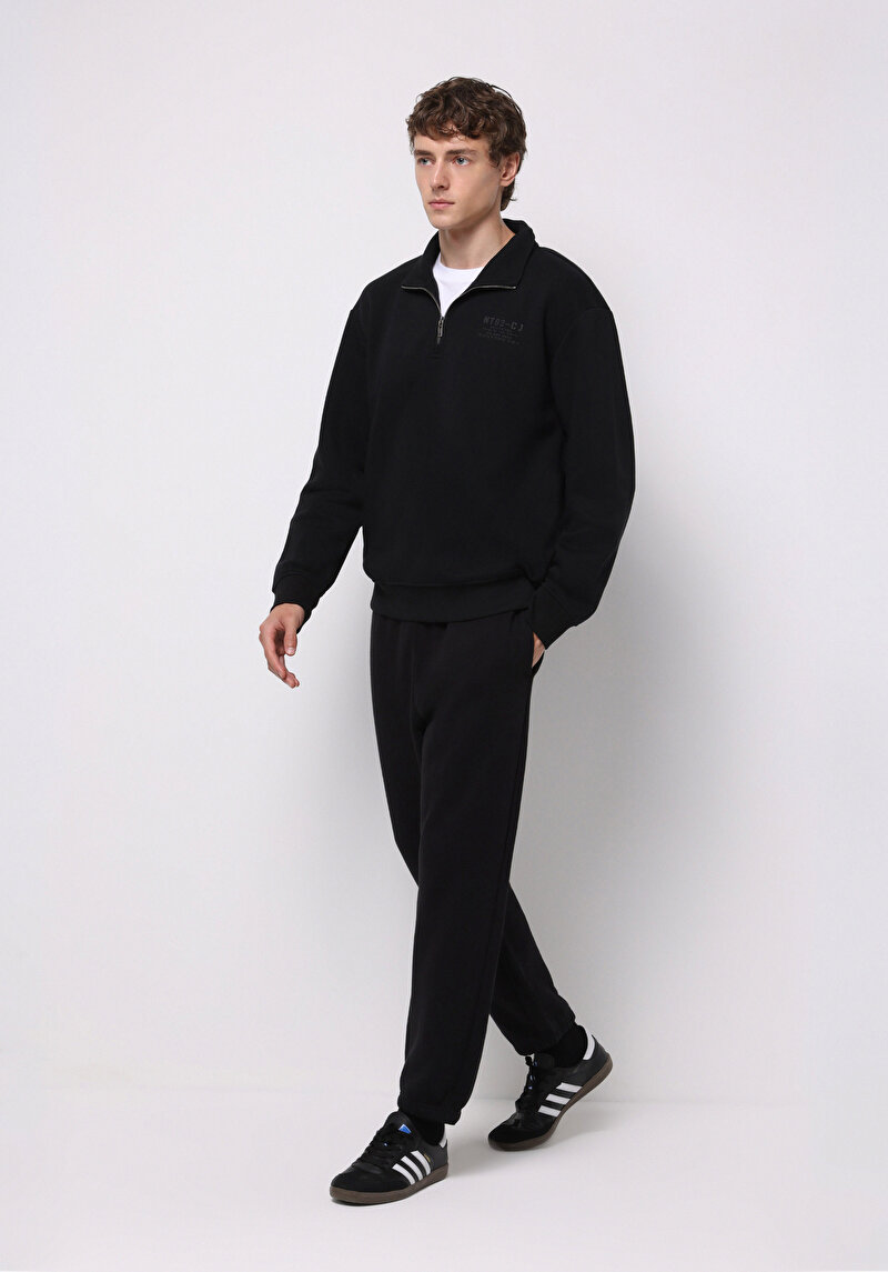 Imagine a Pantaloni De Trening De Barbati Negru Loose Fit Cl1077101