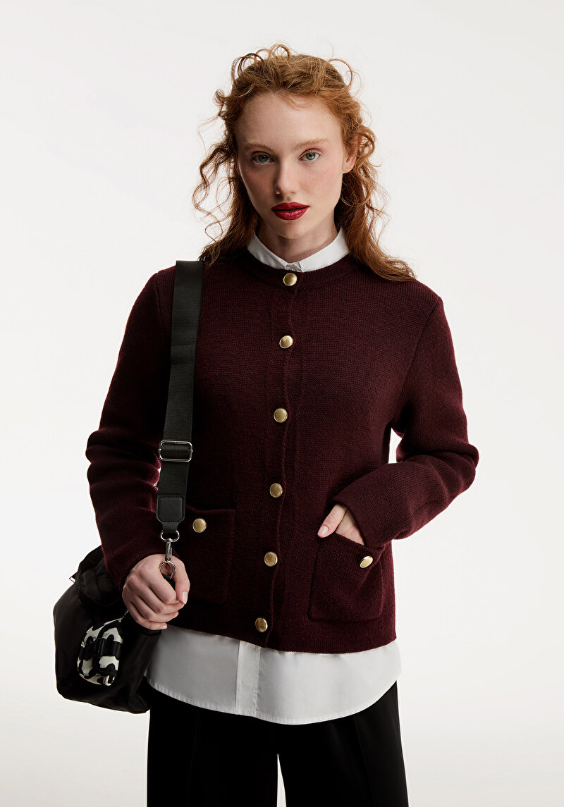 Imagine a Cardigan De Dama Mov Regular Fit  Cl1077093