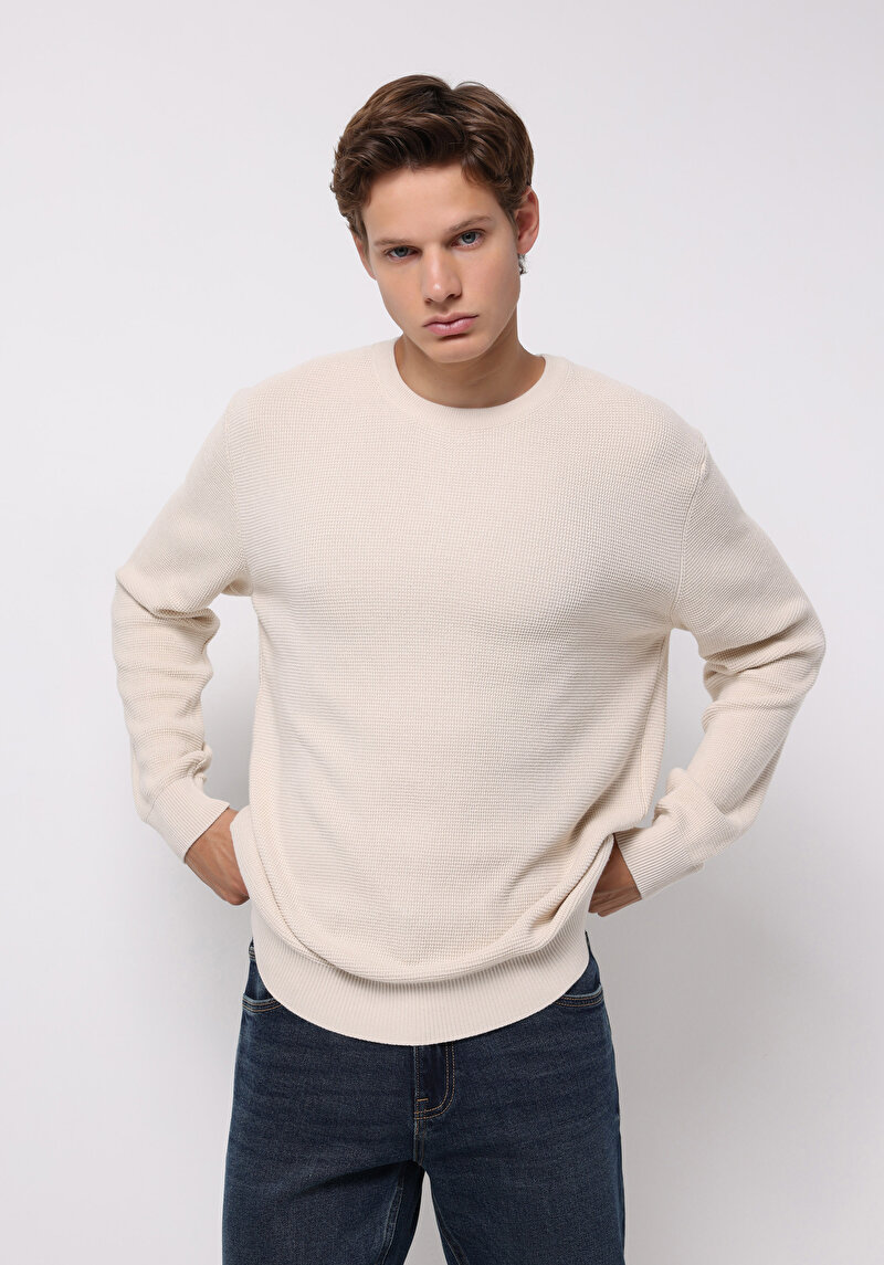 Imagine a Pulover De Barbati Ecru Regular Fit  Cl1075647