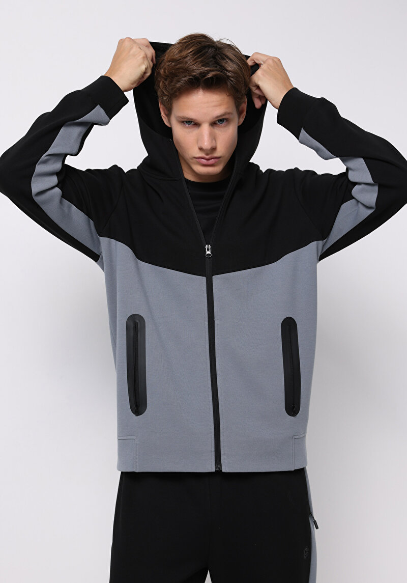 Afișați detalii pentru Hanorac / Bluza De Barbati Negru Regular Fit  Cl1076484