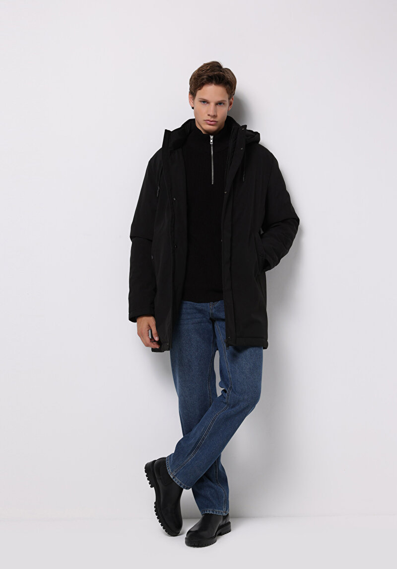 Imagine a Palton De Barbati Negru Regular Fit Cl1076546