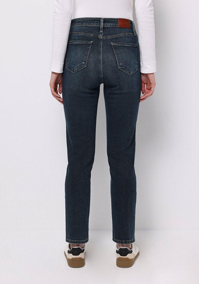 Afișați detalii pentru Pantaloni De Dama Albastru Inchis Slim Fit 703 Carla Cl1077107