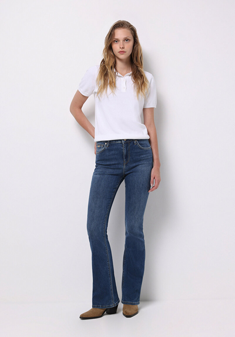 Imagine a Pantaloni De Dama Albastru Slim Fit  Cl1077110