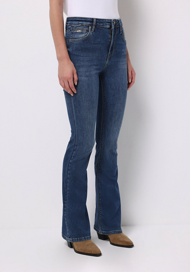 Imagine a Pantaloni De Dama Albastru Slim Fit Cl1077110