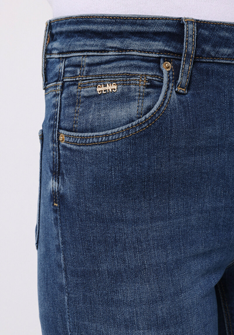 Afișați detalii pentru Pantaloni De Dama Albastru Slim Fit  Cl1077110