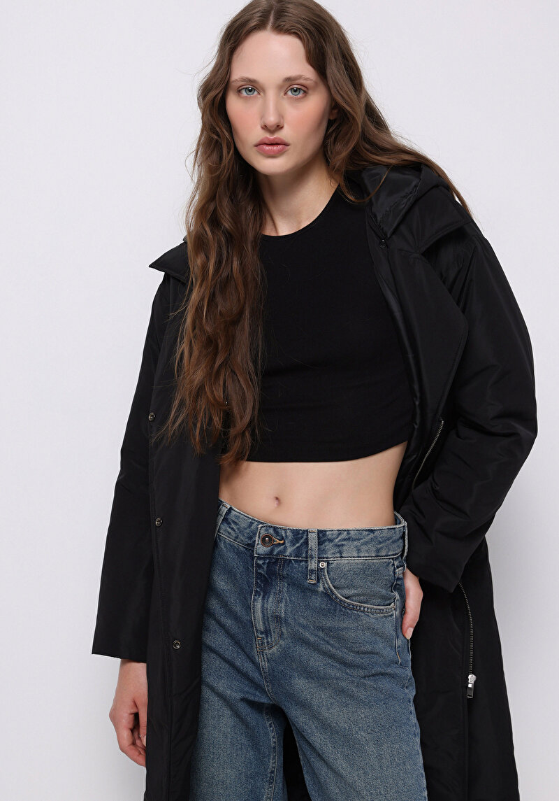 Imagine a Palton De Dama Negru Regular Fit Cl1075683