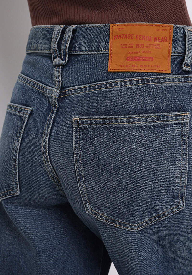 Afișați detalii pentru Pantaloni De Dama Albastru Loose Fit  Cl1076780