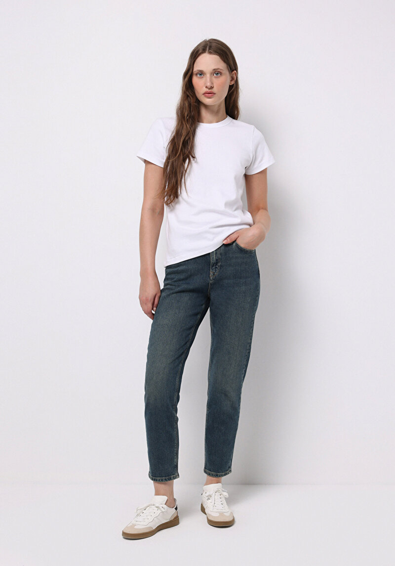 Imagine a Pantaloni De Dama Albastru Mom Fit 896 Maria Cl1077409