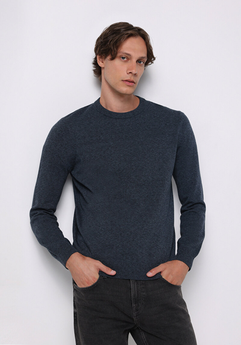 Imagine a Pulover De Barbati Albastru Marin Regular Fit Cl1075350