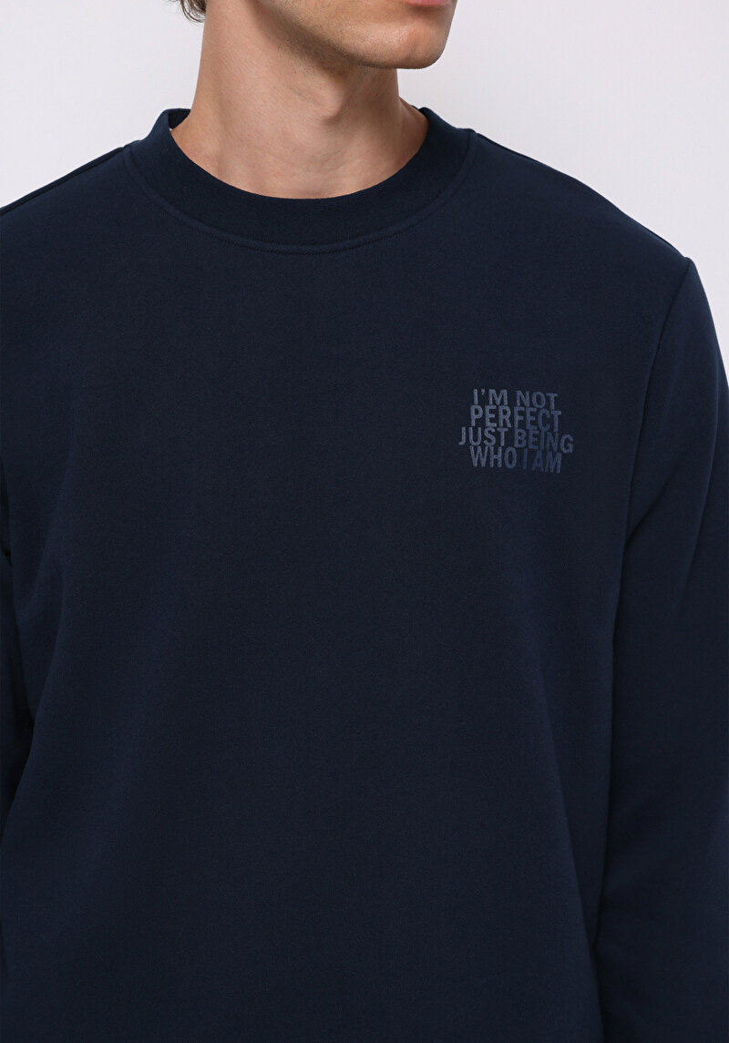 Imagine a Hanorac / Bluza De Barbati Albastru Marin Regular Fit Cl1075352