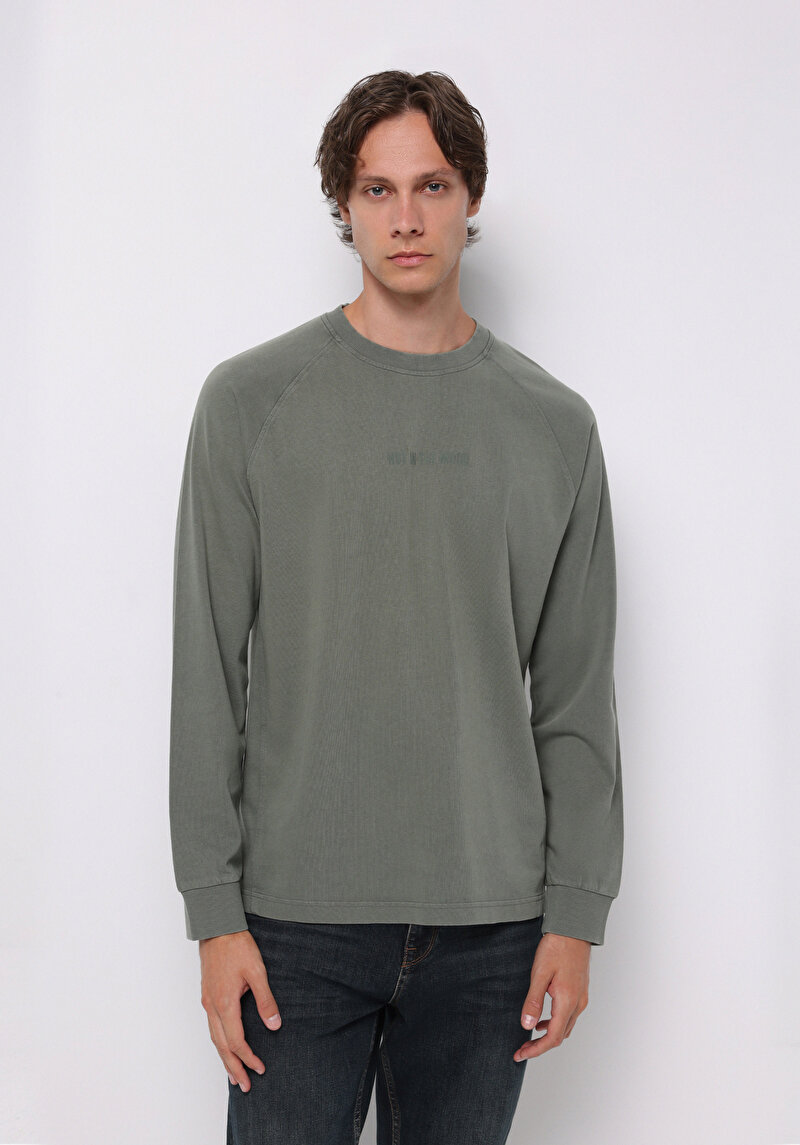 Imagine a Tricou Cu Maneca Lunga De Barbati Verde Comfort Fit  Cl1076339