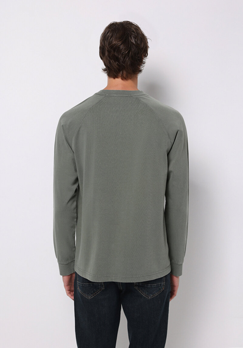 Imagine a Tricou Cu Maneca Lunga De Barbati Verde Comfort Fit Cl1076339