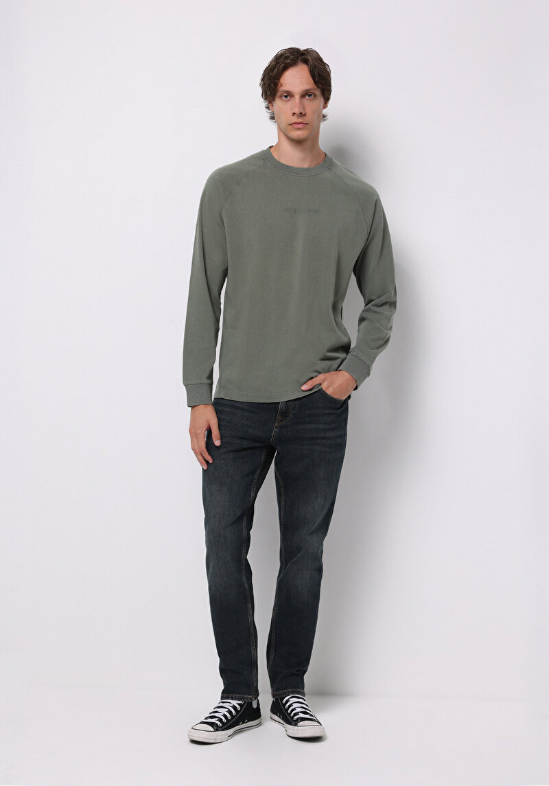 Imagine a Tricou Cu Maneca Lunga De Barbati Verde Comfort Fit Cl1076339