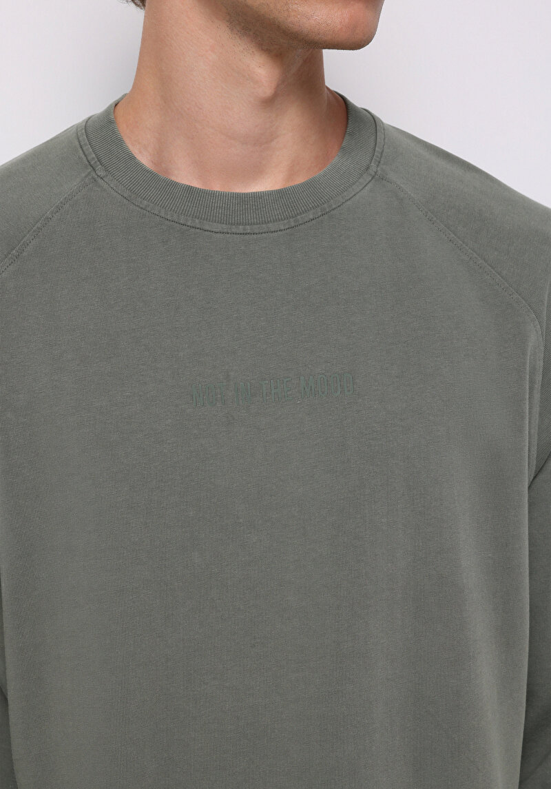 Imagine a Tricou Cu Maneca Lunga De Barbati Verde Comfort Fit Cl1076339