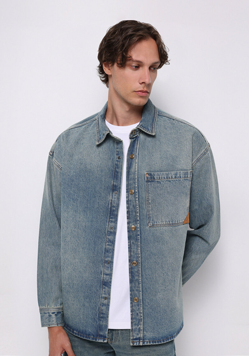 Imagine a Jachetă De Barbati Albastru Oversize Fit  Cl1076867