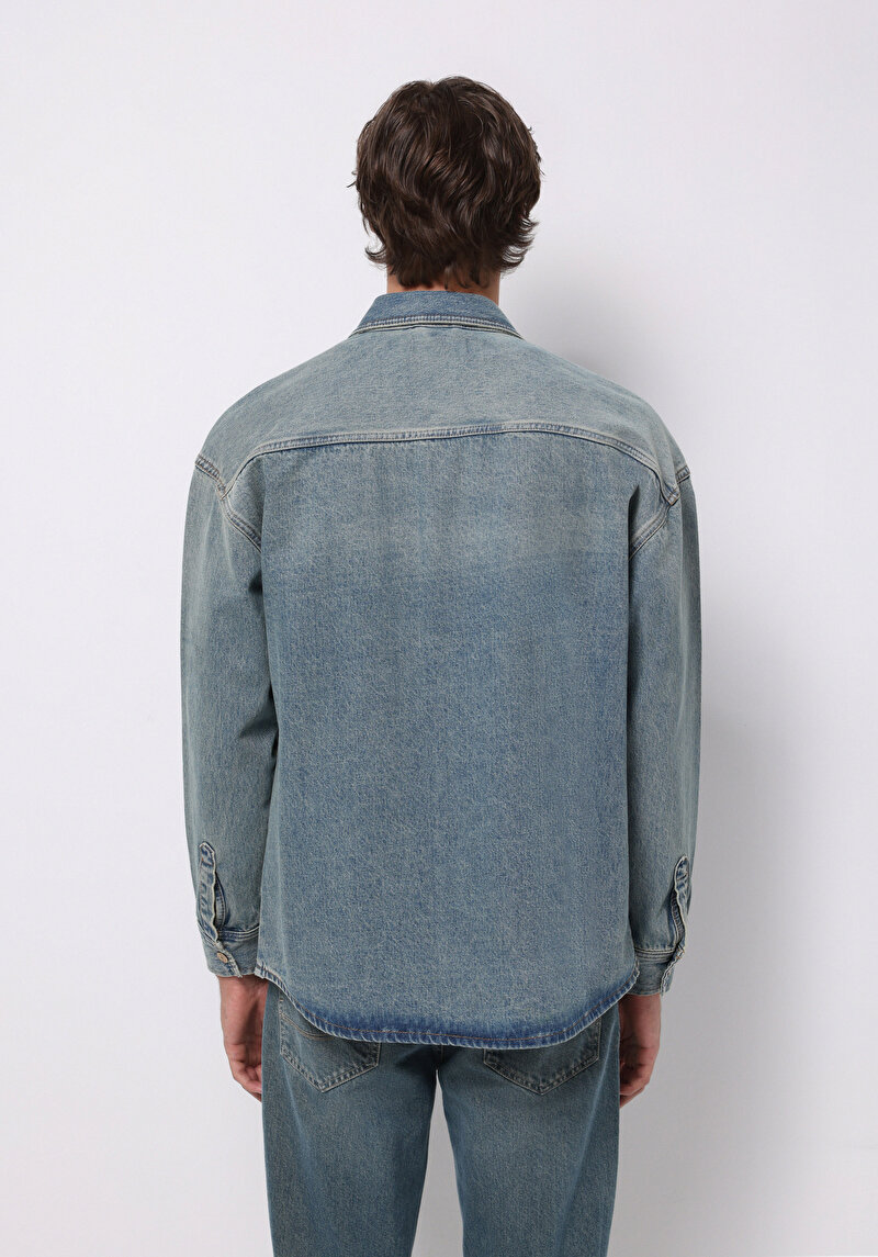 Imagine a Jachetă De Barbati Albastru Oversize Fit Cl1076867