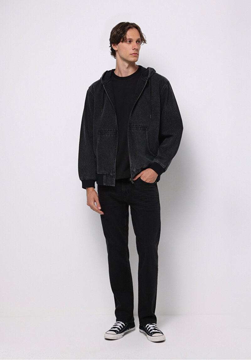 Afișați detalii pentru Jacheta De Barbati Negru Oversize Fit  Cl1077259