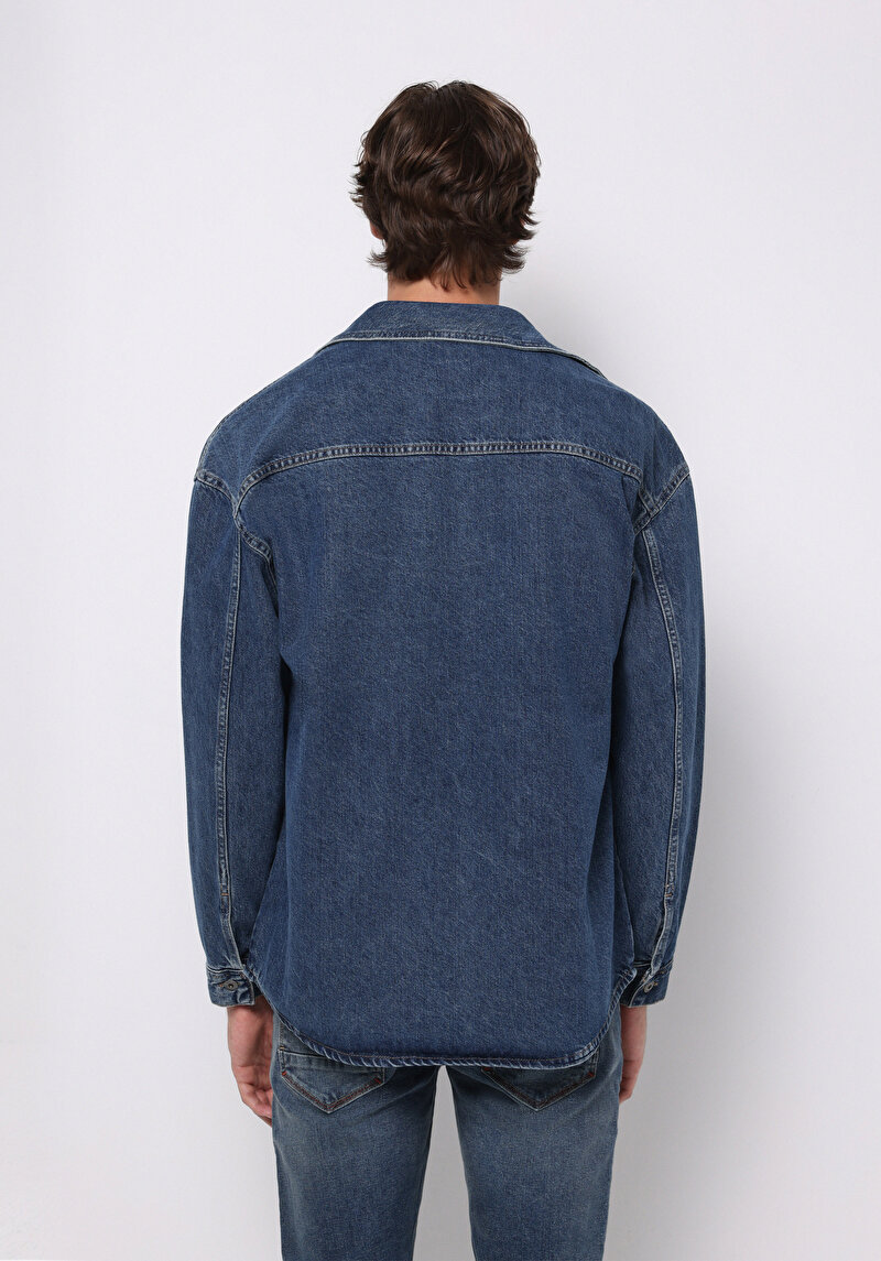 Imagine a Jachetă De Barbati Albastru Oversize Fit Cl1077540