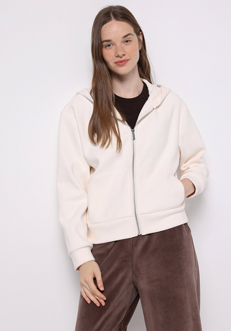 Imagine a Hanorac / Bluza De Dama Alb Regular Fit  Cl1076075