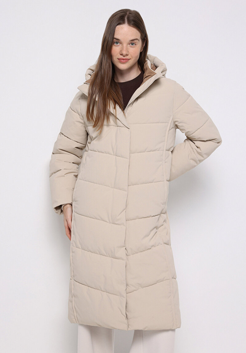 Afișați detalii pentru Palton De Dama Ecru Regular Fit  Cl1076410