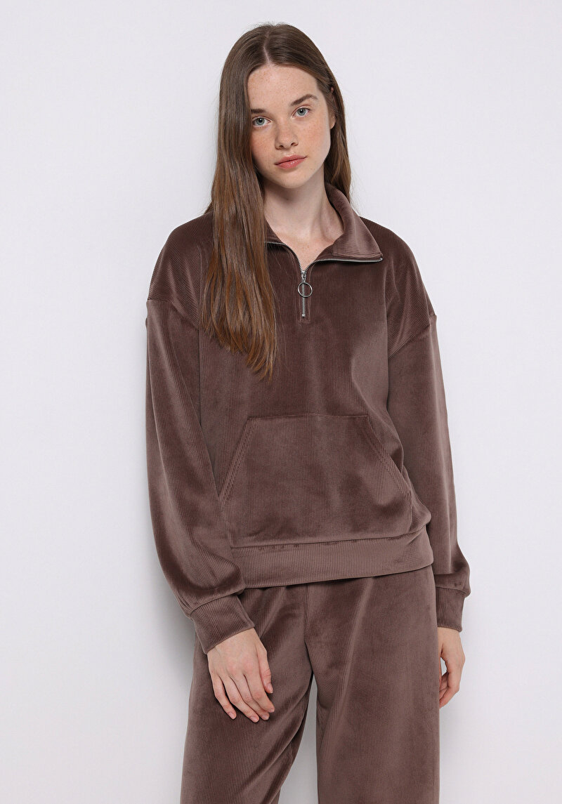 Imagine a Hanorac / Bluza De Dama Maro Regular Fit  Cl1076586