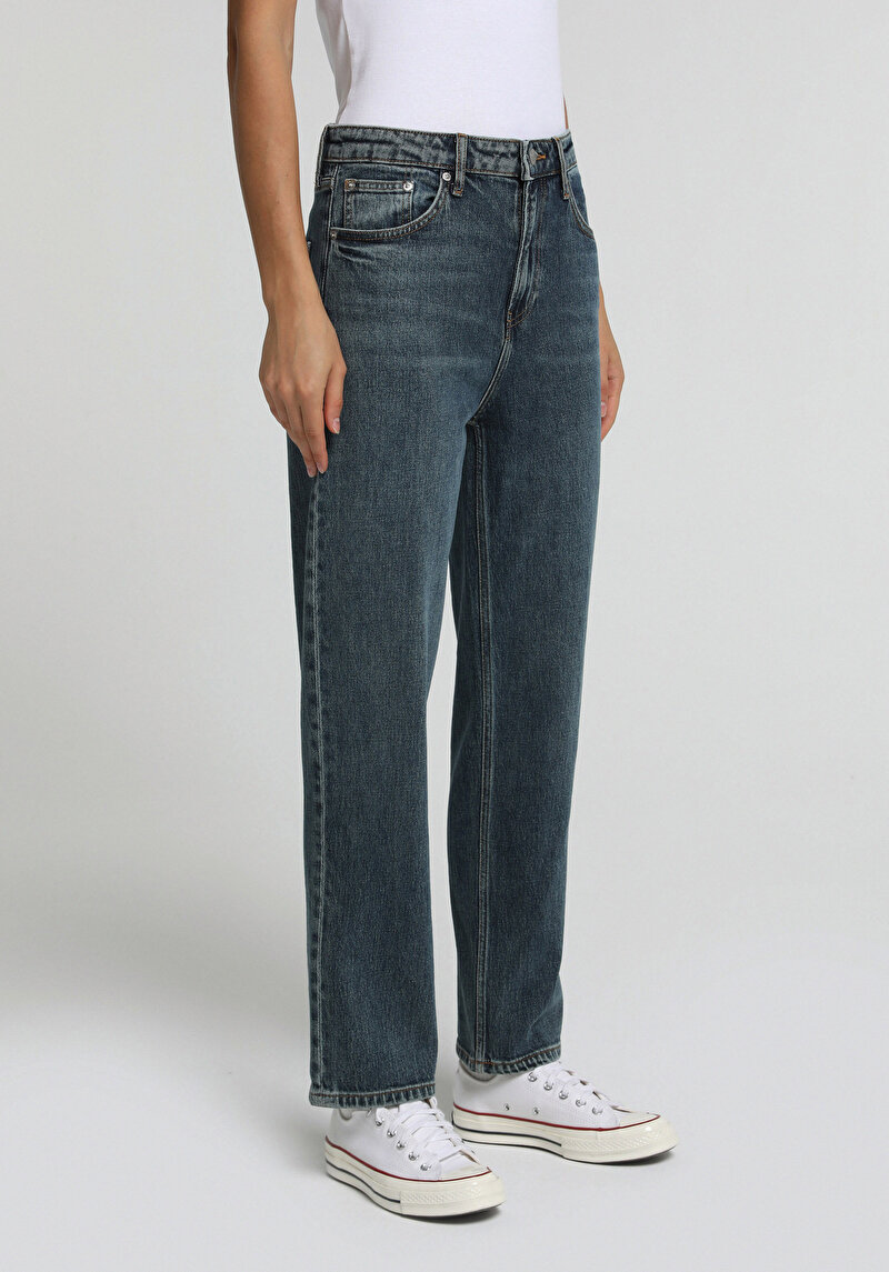Imagine a Pantaloni De Dama Albastru Straight Fit 884 Lauren Cl1077360